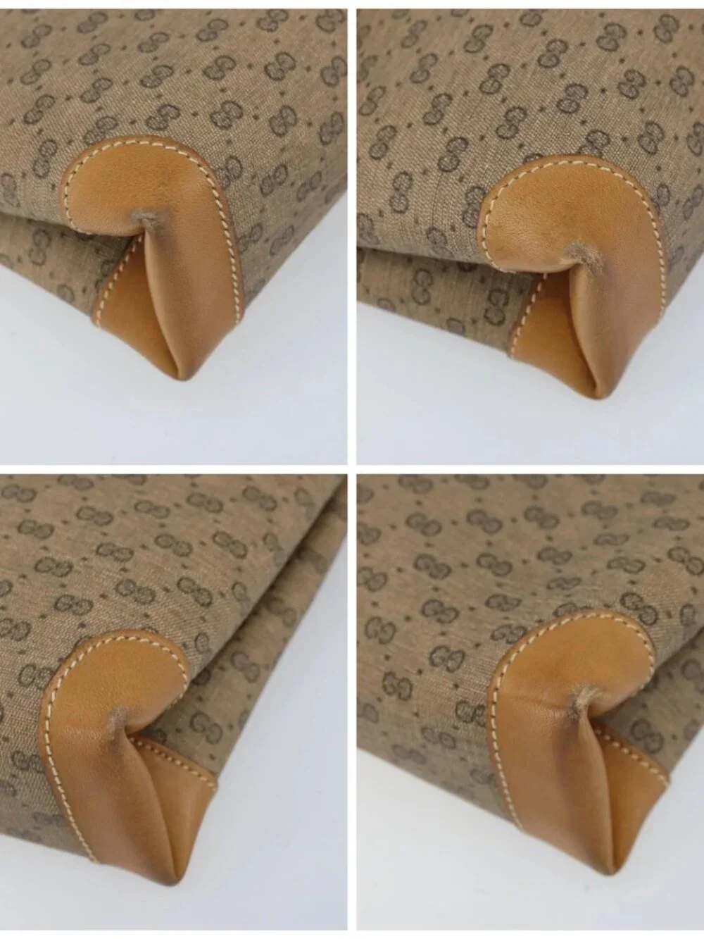 GUCCI Micro GG Supreme Shoulder Bag PVC Beige Gold Auth 173871 - Picture 13 of 15